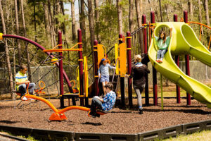 Kids playing on a playground